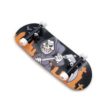 34mm x 96mm Pro Fingerboard Set-Up (Complete) | Real Wood Deck (5-Layers) | Pro Trucks with Lock-Nuts | Polyurethane Pro Wheels | Real Ball Bearings | Grim Reaper  SPITBOARDS